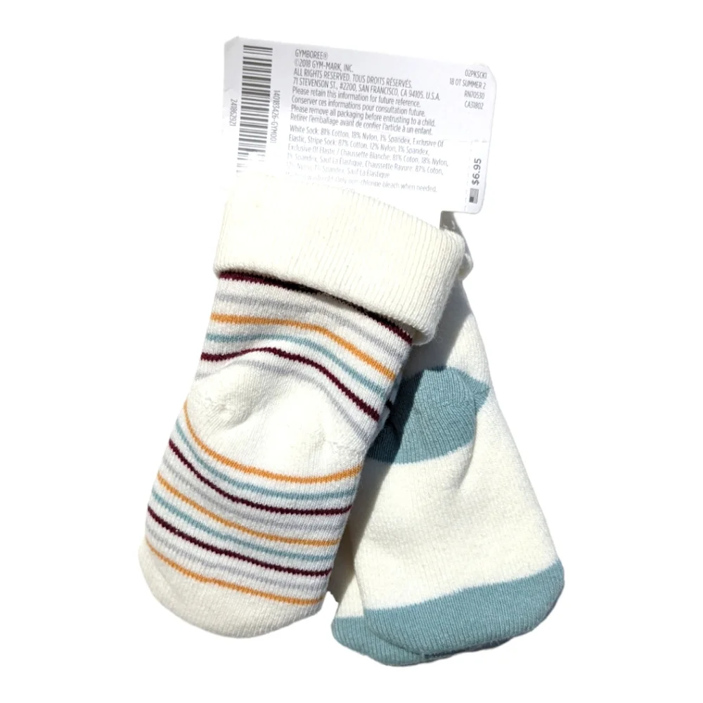 Gymboree 3-6m Loved/Striped Blue/Red Socks